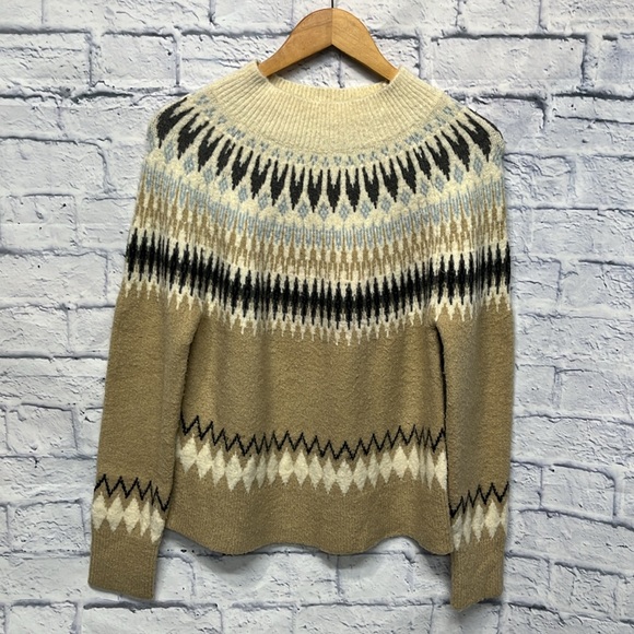 Cable Stitch Women's Long Sleeve Nordic Fair Isle Turtleneck Pullover Sweater - Picture 4 of 7